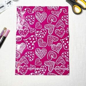 50 Pack Pink Heart Shipping Bags Poly Mailers Designer